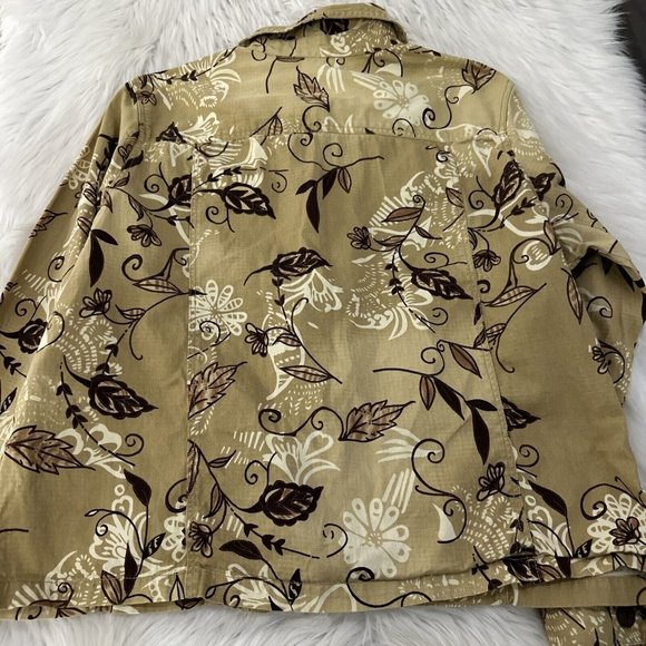 Serengeti Catalog woemns 100% cotton 1X floral jacket deco button - Picture 9 of 10